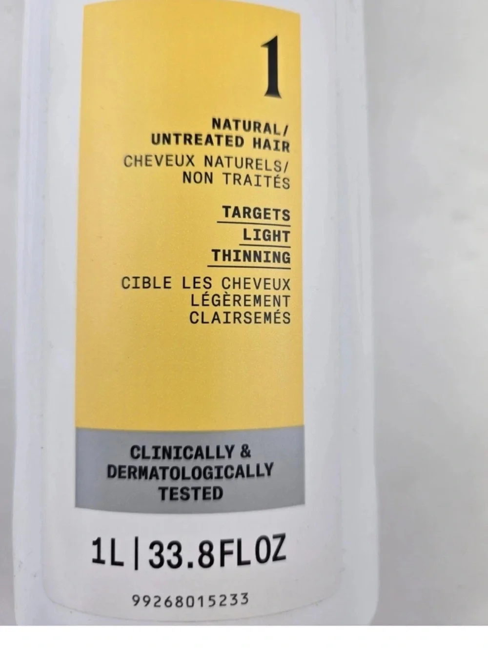 Nioxin Scalp + Hair Conditioner System 1 — White with Yellow Label